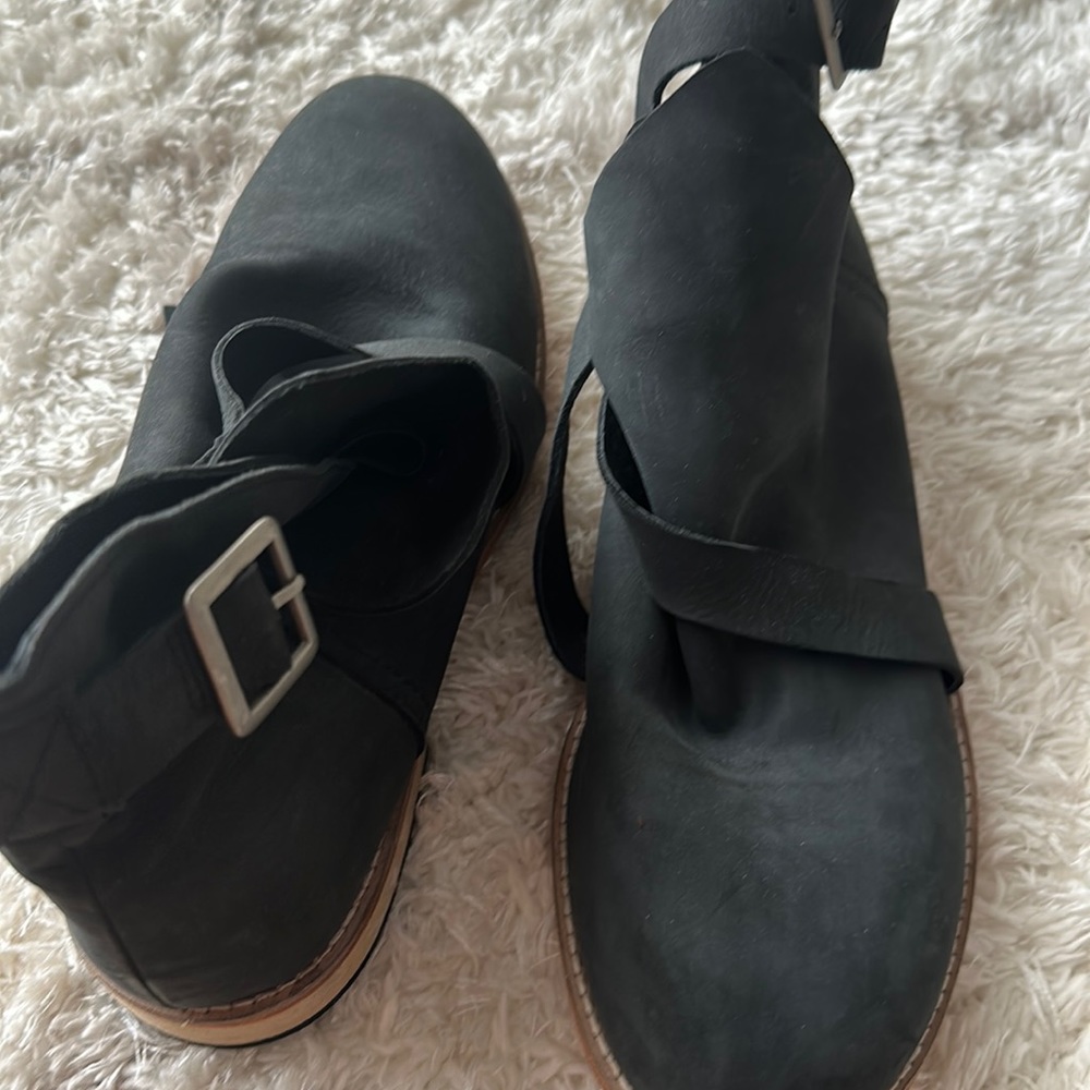 Black Free People Suede Ankle Boots